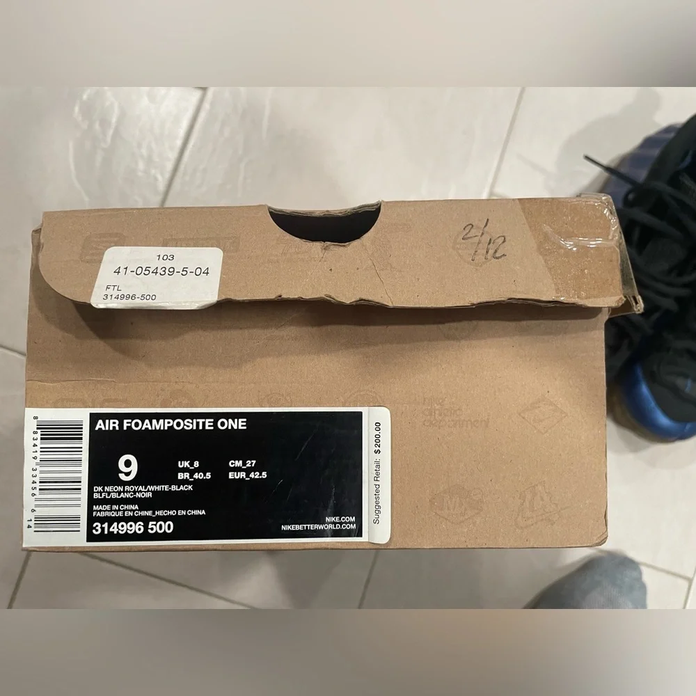 Nike Air Foamposite One Royal Blue 2010 Size 9 US 314996-500